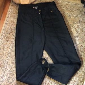 Vintage 80s Size 14 SEXY Satin-Look SKI Pant Stirrup Super Sexy Zip & Snap Front